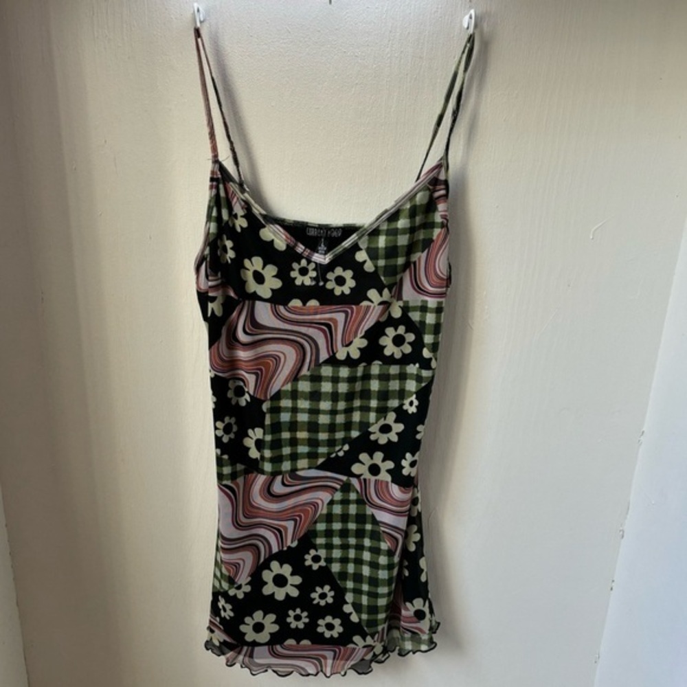 Dolls Kill Current Mood Patchwork Mini Dress Ruff… - image 1